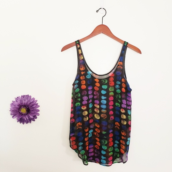 PJK Patterson J. Kincaid Tops - PJK Patterson J. Kincaid Sheer Polka Dot Top